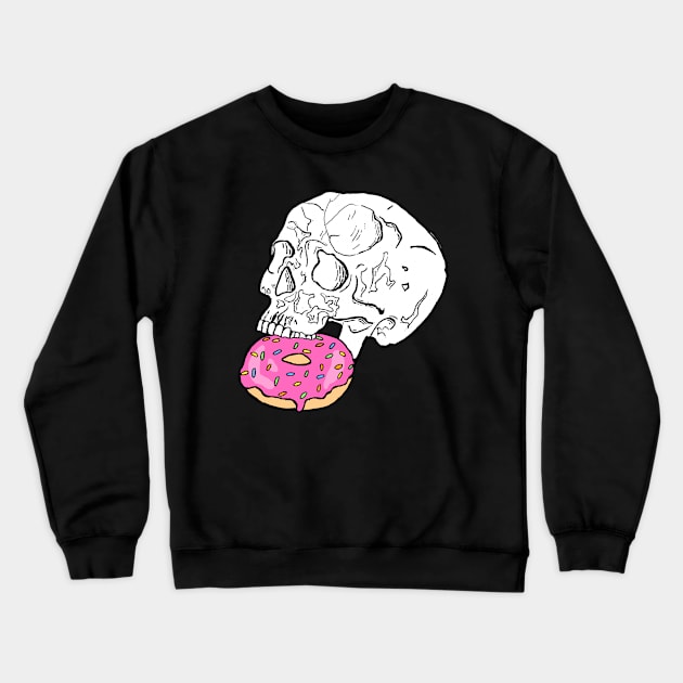 Donut Skull Crewneck Sweatshirt by deadlydelicatedesigns